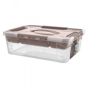 Ящик универсальный с замками и органайзером "GRAND BOX" 390x290x124мм 10л корич. 433224314 Бытпласт