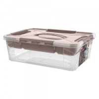 Ящик универсальный с замками и органайзером "GRAND BOX" 390x290x124мм 10л корич. 433224314 Бытпласт