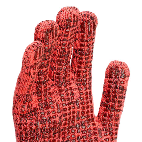 Перчатки трикотажные, акрил, усиленные, ПВХ-гель Протектор, цвет: коралл, 10 класс Сибртех