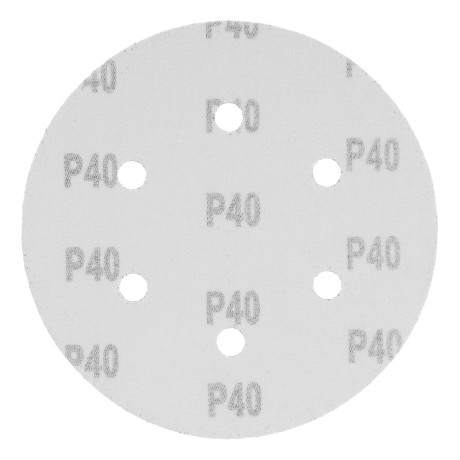 Круг абразивный на ворсовой подложке под "липучку", перфорированный, P 40, 150 мм, 5 шт Matrix