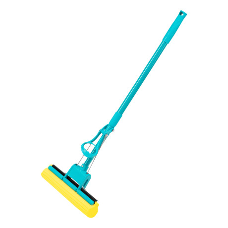 Швабра отжимная, 110 см, губка PVA 26х5,5х6 см, телескопическая рукоятка, бирюзовая, Home Palisad