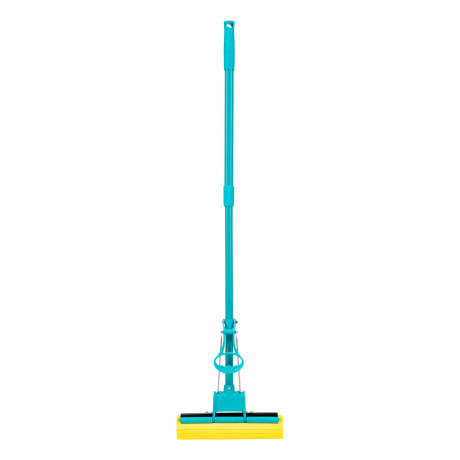 Швабра отжимная, 110 см, губка PVA 26х5,5х6 см, телескопическая рукоятка, бирюзовая, Home Palisad