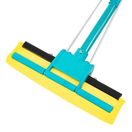 Швабра отжимная, 110 см, губка PVA 26х5,5х6 см, телескопическая рукоятка, бирюзовая, Home Palisad