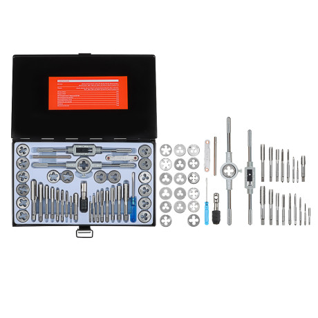 ЕРМАК Набор метчиков и плашек 40пр. В металл.кейсе