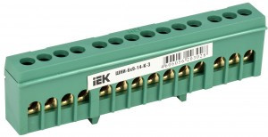 IEK шина PE "земля" в корп изол на DIN-рейку ШНИ-6х9-14-К-З