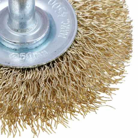 ЕРМАК PROFI Щетка дисковая для дрели, витая латунированная стальная проволока 0,3мм, 50мм