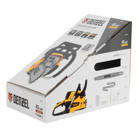 Пила цепная бензиновая DS-4516, шина 40 см, 45 см3, 2,5 л.с, шаг 0,325, паз 1,5 мм, 64 звена Denzel