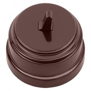 Bylectrica РЕТРО выкл. тумблерный 1 кл. ОУ (корп. ABS-пластик) (10А), ШОКОЛАД А110-2203 шоколад