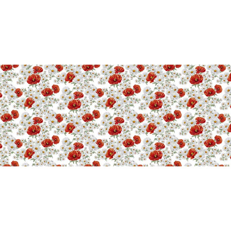 Скатерть Стиль с бейкой 135*110 632/0 Маки,ромашки Тверь