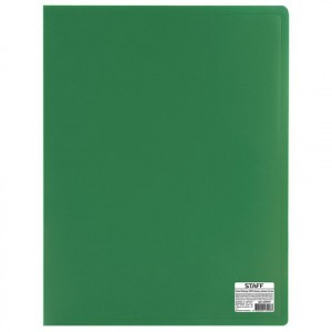 Папка 40 вкладышей STAFF, зеленая, 0,5 мм, 225703