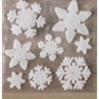 Наклейка на стекло А113 Снежинки 8шт (6шт больших снежинок 2шт маленьких снежинок) 20*20см (12)