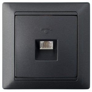 Bylectrica СТИЛЬ Роз. телефонная 4-х конт. черный графит, (ТР4-034 черный графит)