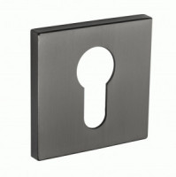 Накладка на цилиндр квадрат. РЕНЦ, матовый черный никель INET 03 slim MBN