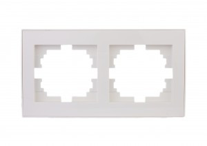 Lezard RAIN рамка 2 мест. горизонт. бел. (PC) 703-0202-147