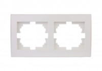 Lezard RAIN рамка 2 мест. горизонт. бел. (PC) 703-0202-147