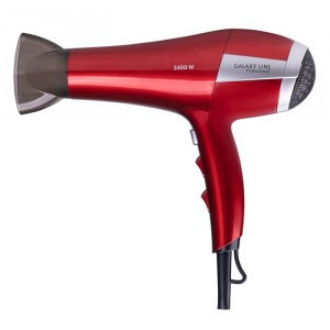 Фен Galaxy LINE GL 4365, 2,4кВт, 2 скорости, 3 темп реж, холодный обдув, концентратор, красный