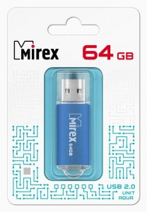 Флэш-диск USB 64 ГБ  Mirex UNIT AQUA 64GB  (ecopack)