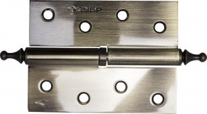 Петля дверная разъемная ЗУБР "ЭКСПЕРТ", 1 подшипник, цвет ст. латунь (AB), левая, с крепежом, 100х75