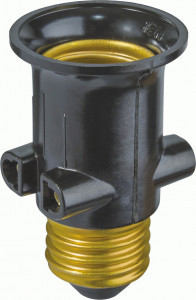 Navigator Патрон-розетка "жулик" E27 пластик. черный NLA-E27-S-E27 (24!) 71695