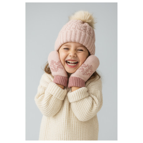 GALANTE Варежки детские на флисовой подкладке, р.14, 100% акрил, разноцветные, ОЗ25-34