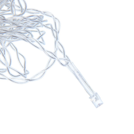 СНОУ БУМ Гирлянда эл. занавес 2х2м, 100LED, 10 нитей, триколор,пост.свеч., ПВХ прозрачный, 220В