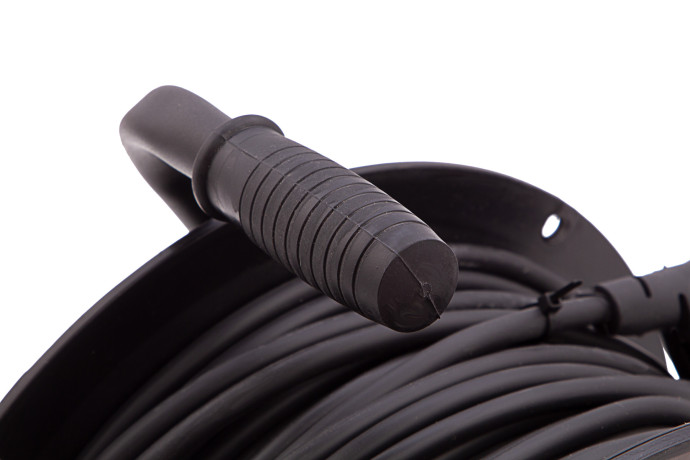 Удлинитель силовой 50 м, 16А, тип УХ10, ПВС, на кабельной катушке, 4 розетки без заземления Сибртех