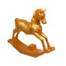 СНОУ БУМ Декоративная фигура "Конь-качалка", полистоун, золото, 15,5x3x14 см