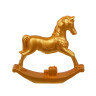 СНОУ БУМ Декоративная фигура "Конь-качалка", полистоун, золото, 15,5x3x14 см