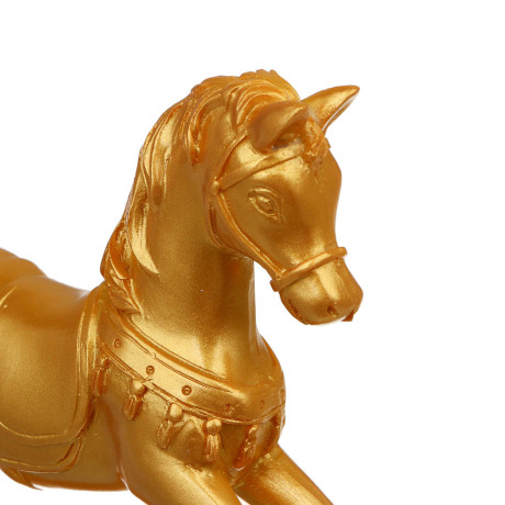 СНОУ БУМ Декоративная фигура "Конь-качалка", полистоун, золото, 15,5x3x14 см