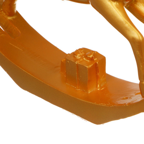 СНОУ БУМ Декоративная фигура "Конь-качалка", полистоун, золото, 15,5x3x14 см