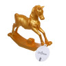 СНОУ БУМ Декоративная фигура "Конь-качалка", полистоун, золото, 15,5x3x14 см