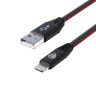 BY Кабель для зарядки Премиум iP, 1м, 2А, кожаная оплётка, черный