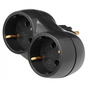 Bylectrica разветвитель (тройник) 2роз. 16А (линейный, земля) РВ16-373 черный