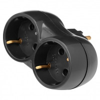 Bylectrica разветвитель (тройник) 2роз. 16А (линейный, земля) РВ16-373 черный