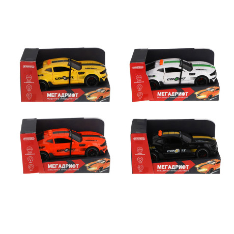 ИГРОЛЕНД Машина инерционная "Мега дрифт", свет, звук, 3хAG13, ABS,  17,2х7,2х5,3 см, 4 дизайна