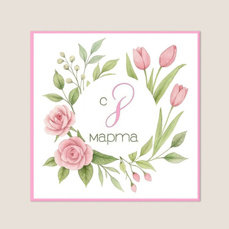 PROVANCE Ботаника Салфетка 8 марта 28х28см, 100% полиэстер, 6 дизайнов