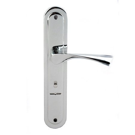 Ручки на планке Apecs HP-85.0423-S-CR (хром, под СУВАЛЬДУ, межос-85мм) д/ Apecs T-52/S8, Кремень 1.04.27 и др.  \