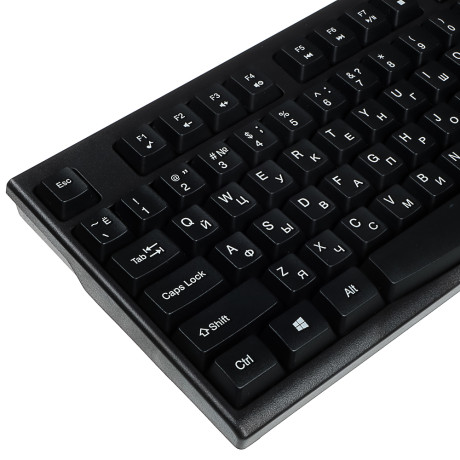 FORZA Клавиатура проводная мембранная Usual 104кл.,белая кириллица, USB, каб. 150см,черный