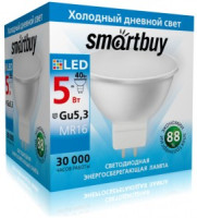 SmartBuy MR16 GU5.3 220V 5W(500lm) 6000K 6K 50x50 пластик SBL-GU5_3-05-60K-N