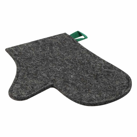 Набор банный ЭКОНОМ 3 предмета (шапка, коврик, рукавица) в пакете, войлок белый/серый