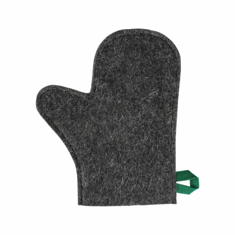 Набор банный ЭКОНОМ 3 предмета (шапка, коврик, рукавица) в пакете, войлок белый/серый