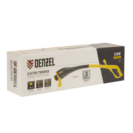 Триммер электрический TE-350, 350 Вт, 260 мм, катушка полуавтомат Denzel