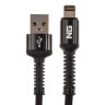 NG Кабель для зарядки iP, 1.5м, 2.4А, тканевая оплётка, быстрая зарядка, , 3 цвета