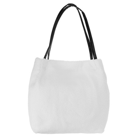 Ну,Погоди! Сумка - шоппер 31х28х11см, 1 отд. на магните, внутр.карман, иск.мех, иск.кожа, белый