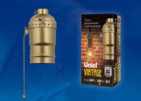 Uniel патрон винтажный LOFT E27 подвесной с выкл. алюминий, цвет бронза, декор DLC-V-H01Z/E27 BRONZE