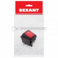 REXANT выкл. клавишный 250V 15А (4с) ON-OFF красн.,подсв. влагозащ. (RWB-507) ИУ 36-2360-1