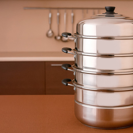 Мантоварка, 30см, нержавеющая сталь, 4 яруса