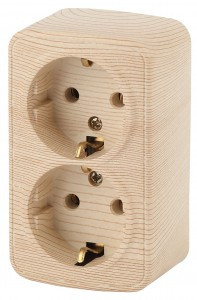 ЭРА Intro Polo роз. 2 мест. земля 16А  ОУ, сосна 3-204-11, 3955