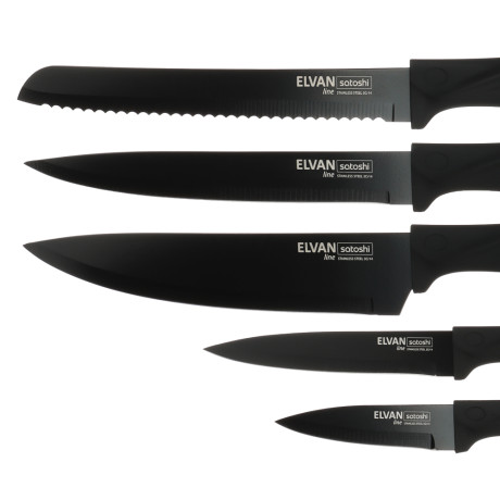 SATOSHI Эльван Набор ножей кухонных 6пр, на подставке
