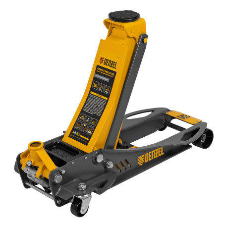 Домкрат гидравлический подкатной, 3,8 т, 110-580 мм, быстрый подъем, низкий подхват, проф. Denzel